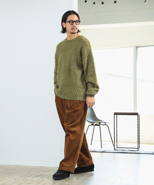 B:MING by BEAMS（ビーミングバイビームス）の「ダブル ジャカード モヘヤ ニット（ニット/セーター・メンズ・ブラック/オリーブ/ネイビー・SMALL/MEDIUM/LARGE/X-LARGE）」の8枚目の写真