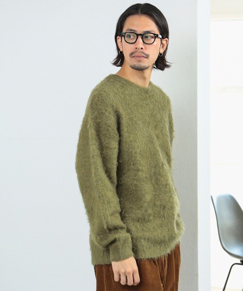 B:MING by BEAMS（ビーミングバイビームス）の「ダブル ジャカード モヘヤ ニット（ニット/セーター・メンズ・ブラック/オリーブ/ネイビー・SMALL/MEDIUM/LARGE/X-LARGE）」の9枚目の写真