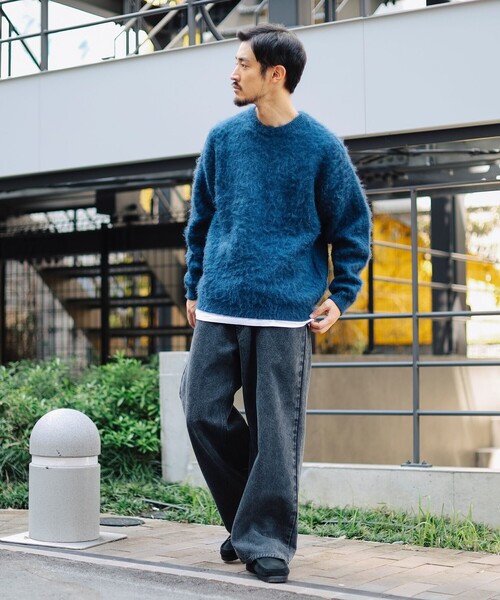 B:MING by BEAMS（ビーミングバイビームス）の「ダブル ジャカード モヘヤ ニット（ニット/セーター・メンズ・ブラック/オリーブ/ネイビー・SMALL/MEDIUM/LARGE/X-LARGE）」の10枚目の写真