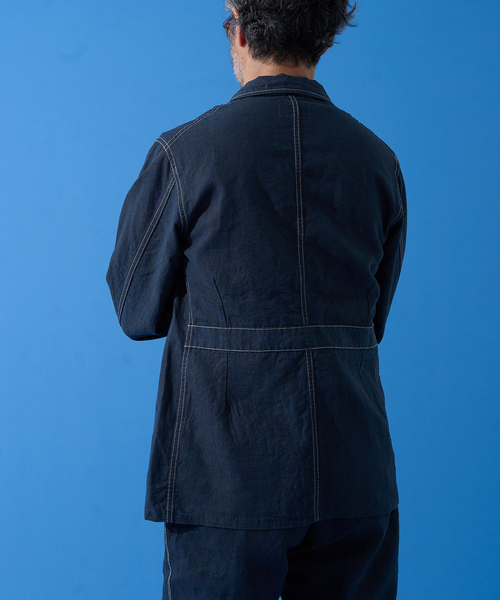EDIFICE(エディフィス)の「BUREAU (ビューロー) LINEN CAMARGUE JACKET(テーラードジャケット・メンズ・ブラック/ネイビー・MEDIUM/LARGE)」の8枚目の写真