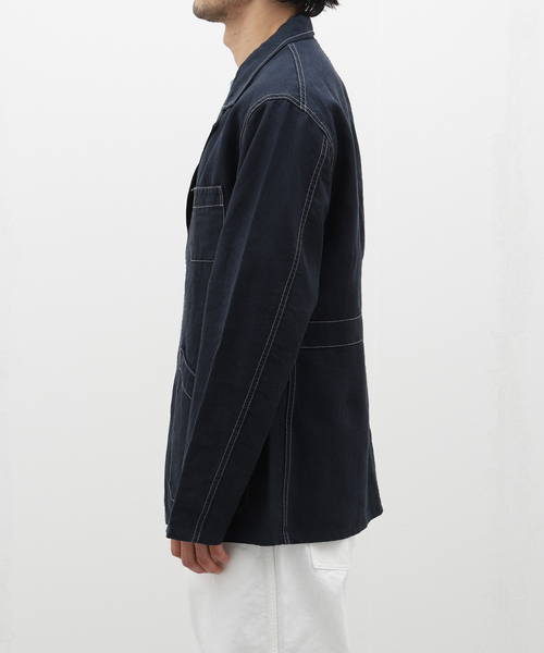 EDIFICE(エディフィス)の「BUREAU (ビューロー) LINEN CAMARGUE JACKET(テーラードジャケット・メンズ・ブラック/ネイビー・MEDIUM/LARGE)」の12枚目の写真