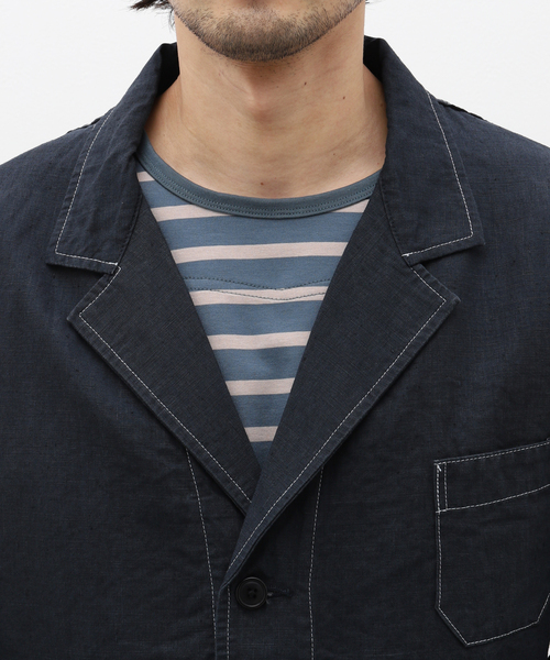 EDIFICE(エディフィス)の「BUREAU (ビューロー) LINEN CAMARGUE JACKET(テーラードジャケット・メンズ・ブラック/ネイビー・MEDIUM/LARGE)」の14枚目の写真