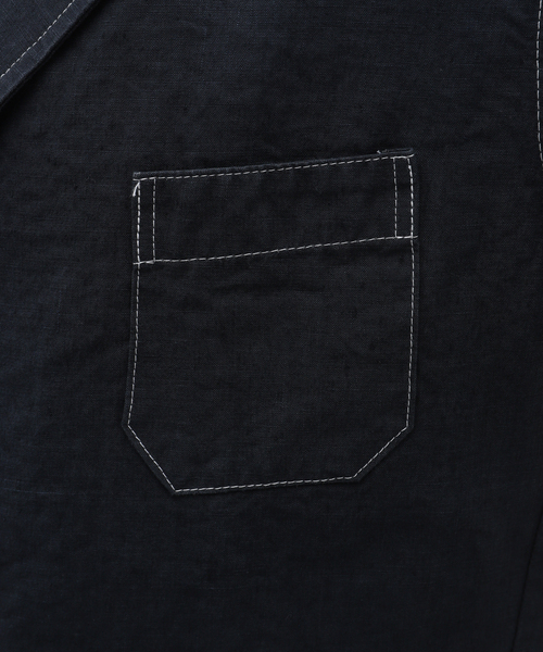 EDIFICE(エディフィス)の「BUREAU (ビューロー) LINEN CAMARGUE JACKET(テーラードジャケット・メンズ・ブラック/ネイビー・MEDIUM/LARGE)」の19枚目の写真