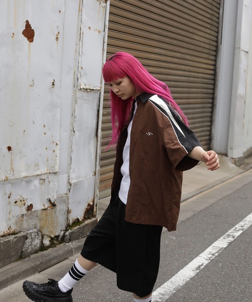 SAKAZEN(サカゼン)の「【ワンサイズ展開】 90s ロゴ刺繍 オーバーサイズ ボーリング 半袖 シャツ SB-8645(シャツ/ブラウス・メンズ・ブルー/ブラウン・LL)」の19枚目の写真