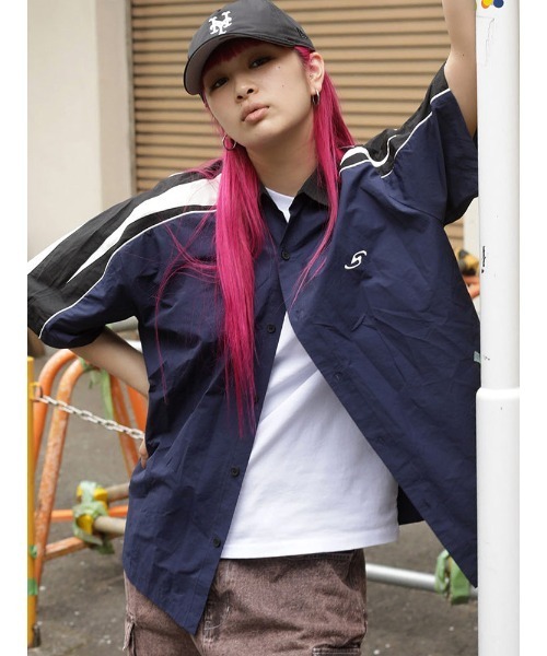 SAKAZEN(サカゼン)の「【ワンサイズ展開】 90s ロゴ刺繍 オーバーサイズ ボーリング 半袖 シャツ SB-8645(シャツ/ブラウス・メンズ・ブルー/ブラウン・LL)」の17枚目の写真