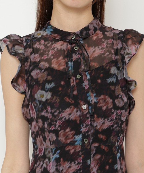 REDYAZEL（レディアゼル）の「水彩フラワープリントワンピース（ワンピース・レディース・ピンク/ブラウン/ブラック・SMALL/MEDIUM）」の6枚目の写真