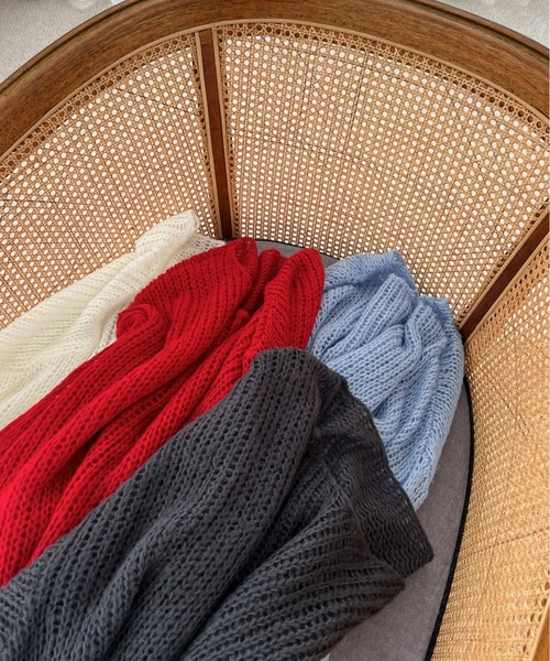 透かし編みオーバーサイズニット（ニット/セーター）｜Olu