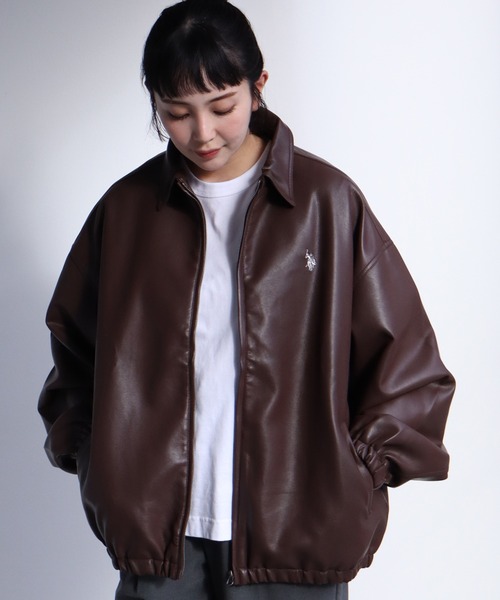 （定価16500円）SINSS ルーズシンセンティックレザーブルゾン 定価16500円）SINSS ルーズシンセンティックレザーブルゾン 2025