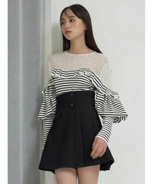 SNIDEL（スナイデル）の「ドッキングフリルニットプルオーバー