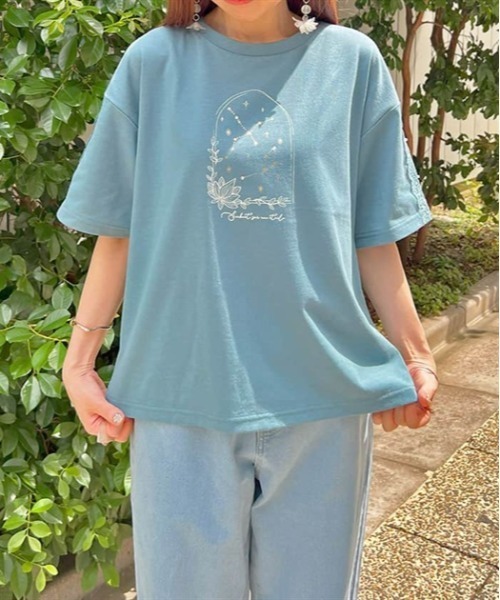 axes femme（アクシーズファム）の「星空プリント吸水速乾Ｔシャツ（Tシャツ/カットソー・レディース・ラベンダー/ネイビー/ブルーグリーン/ホワイト・FREE）」の3枚目の写真