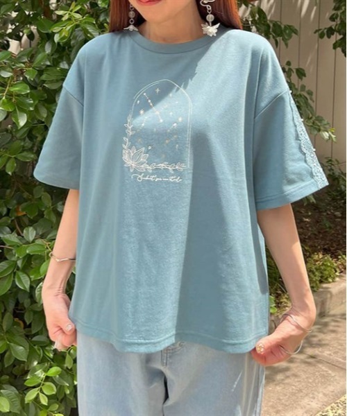 axes femme（アクシーズファム）の「星空プリント吸水速乾Ｔシャツ（Tシャツ/カットソー・レディース・ラベンダー/ネイビー/ブルーグリーン/ホワイト・FREE）」の12枚目の写真