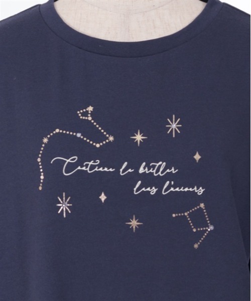 axes femme（アクシーズファム）の「星空プリント吸水速乾Ｔシャツ（Tシャツ/カットソー・レディース・ラベンダー/ネイビー/ブルーグリーン/ホワイト・FREE）」の16枚目の写真