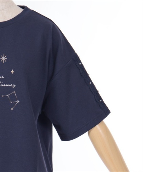 axes femme（アクシーズファム）の「星空プリント吸水速乾Ｔシャツ（Tシャツ/カットソー・レディース・ラベンダー/ネイビー/ブルーグリーン/ホワイト・FREE）」の13枚目の写真