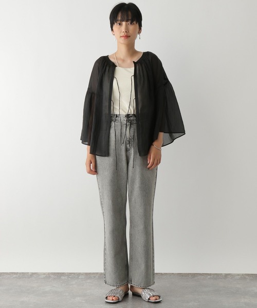 LEPSIM（レプシィム）の「シアーリボン5分袖ブラウス　132421（シャツ/ブラウス・レディース・ブラック/オフホワイト/イエロー・FREE）」の19枚目の写真