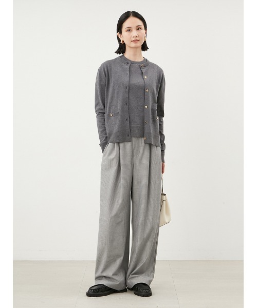 Mila Owen（ミラオーウェン）の「金釦ポケットデザイン5分袖ニットプル