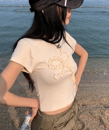 frill ribbon chibi tee