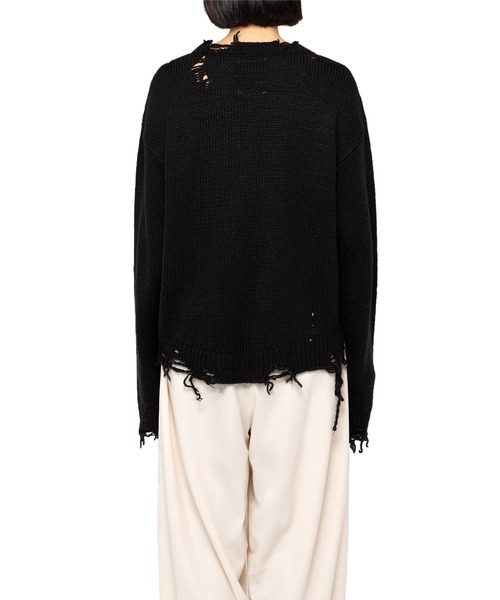 Maison MIHARA YASUHIRO(メゾンミハラヤスヒロ)の「Cat Intarsia Pullover Knit(ニット/セーター・レディース・ボルドー/ブラック・36/38/40)」の6枚目の写真