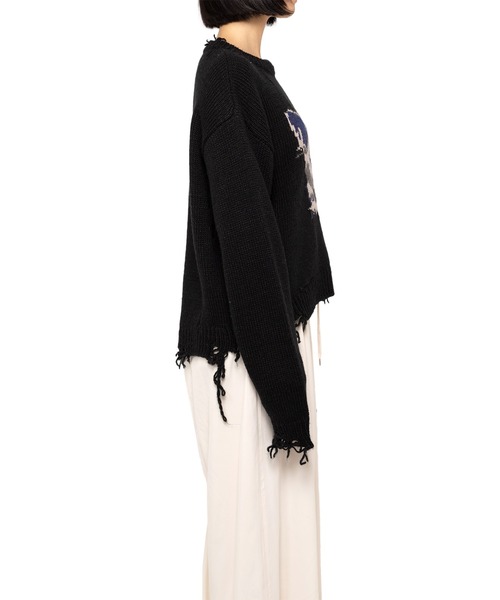 Maison MIHARA YASUHIRO(メゾンミハラヤスヒロ)の「Cat Intarsia Pullover Knit(ニット/セーター・レディース・ボルドー/ブラック・36/38/40)」の7枚目の写真