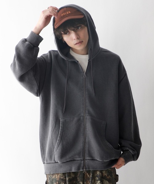 RAGEBLUE（レイジブルー）の「【SIGNAL SPORTS】ワンポイント刺繍/ピグメントダブルジップパーカー（パーカー・メンズ・アッシュグレー/グレー/オリーブ・MEDIUM/LARGE）」の3枚目の写真