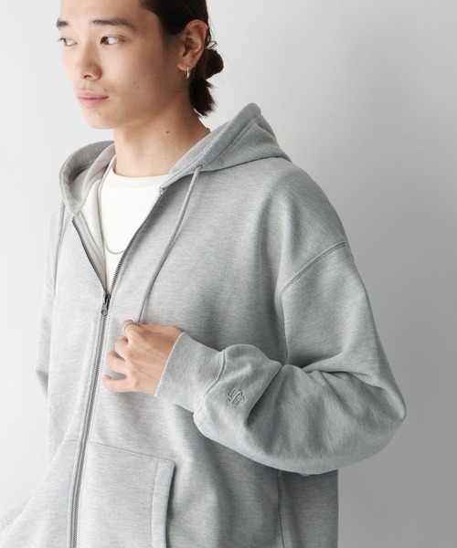 RAGEBLUE（レイジブルー）の「【SIGNAL SPORTS】ワンポイント刺繍/ピグメントダブルジップパーカー（パーカー・メンズ・アッシュグレー/グレー/オリーブ・MEDIUM/LARGE）」の6枚目の写真