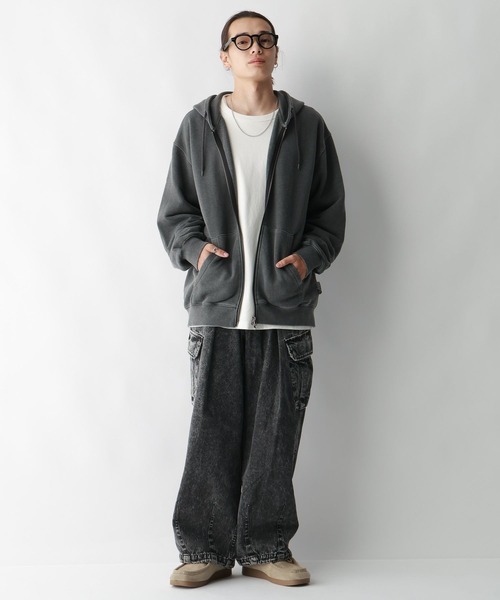 RAGEBLUE（レイジブルー）の「【SIGNAL SPORTS】ワンポイント刺繍/ピグメントダブルジップパーカー（パーカー・メンズ・アッシュグレー/グレー/オリーブ・MEDIUM/LARGE）」の9枚目の写真