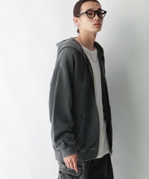 RAGEBLUE（レイジブルー）の「【SIGNAL SPORTS】ワンポイント刺繍/ピグメントダブルジップパーカー（パーカー・メンズ・アッシュグレー/グレー/オリーブ・MEDIUM/LARGE）」の11枚目の写真