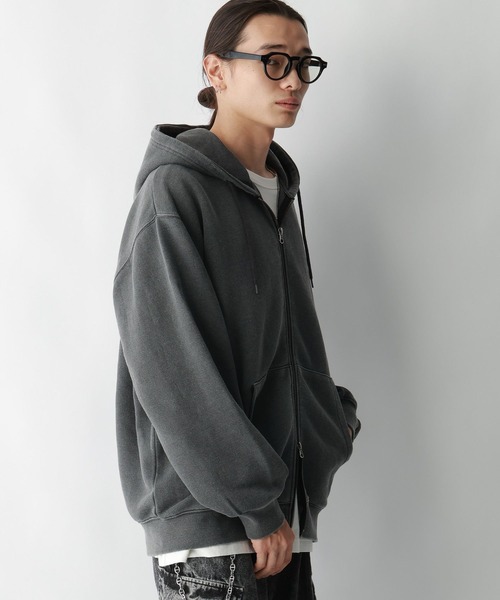 RAGEBLUE（レイジブルー）の「【SIGNAL SPORTS】ワンポイント刺繍/ピグメントダブルジップパーカー（パーカー・メンズ・アッシュグレー/グレー/オリーブ・MEDIUM/LARGE）」の14枚目の写真