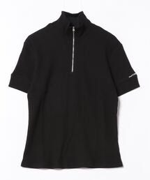 jichoi 黒 半袖アシンメトリックトップス jichoi 黒 半袖アシンメトリックトップス