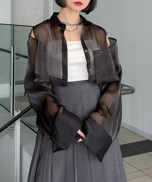 PAGEBOY（ページボーイ）の「長袖シャツ（シャツ/ブラウス・レディース・グレー・FREE）」の5枚目の写真