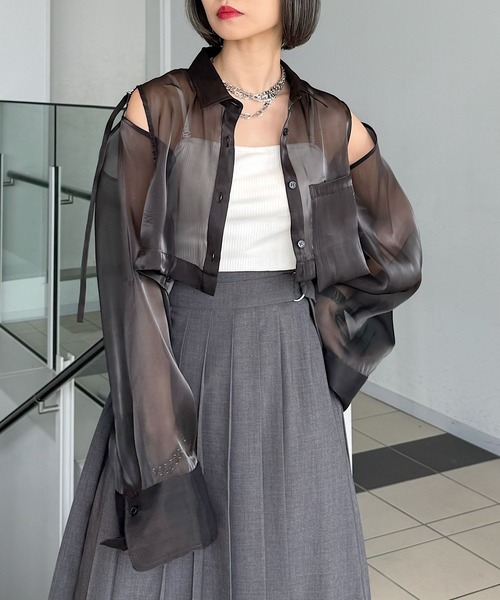 PAGEBOY（ページボーイ）の「長袖シャツ（シャツ/ブラウス・レディース・グレー・FREE）」の7枚目の写真