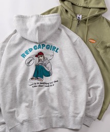 Red Cap Girl（レッドキャプガール）の「【70】【RCG/レッドキャップガール】サテン刺繍 バックプリント 裏毛 ジップパーカー/メンズ/レディース/ユニセックス（パーカー）」