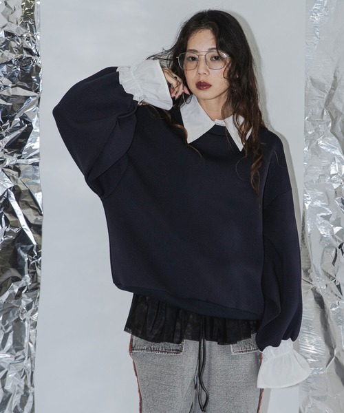 2WAYフリルドッキングボンディングスウェット（スウェット）｜bohmal（ボマール）