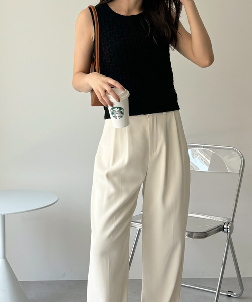Eclat one(エクラワン)の「【Eclat one】かぎ針編み メッシュ ノースリーブ ニット(ニット/セーター・レディース・レッド/ライトブルー/ブラック/アイボリー・FREE)」の21枚目の写真