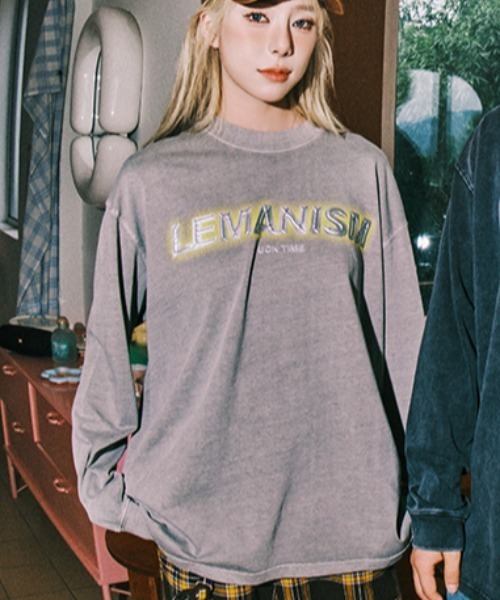 Good Riddance(グッドリダンス)の「【Lemanism】レトロウォッシュ加工 メタリックデザインロゴ 長袖Tシャツ ロンT(Tシャツ/カットソー・レディース・ブラック/グレー/ベージュ・M/L)」の2枚目の写真