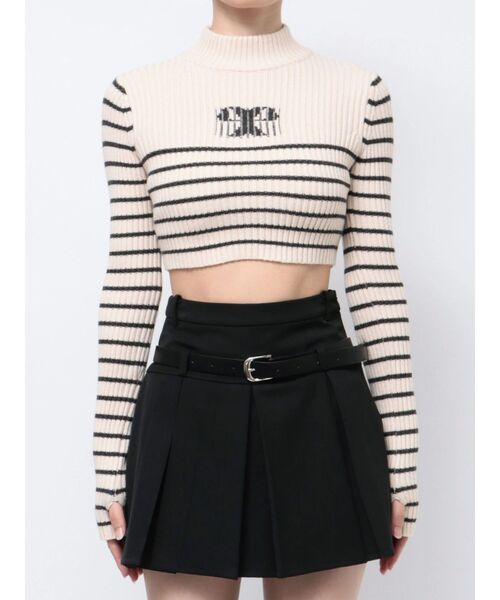 EMODA（エモダ）の「ハイネッククロップロゴニット（ニット/セーター・レディース・レッド/グレー/ブラック/アイボリー・FREE）」の5枚目の写真