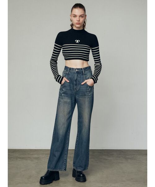 EMODA（エモダ）の「ハイネッククロップロゴニット（ニット/セーター・レディース・レッド/グレー/ブラック/アイボリー・FREE）」の8枚目の写真