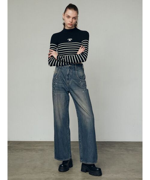 EMODA（エモダ）の「ハイネッククロップロゴニット（ニット/セーター・レディース・レッド/グレー/ブラック/アイボリー・FREE）」の10枚目の写真