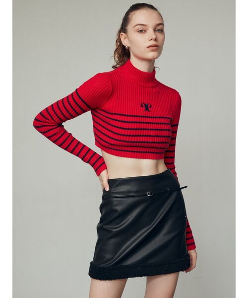 EMODA（エモダ）の「ハイネッククロップロゴニット（ニット/セーター・レディース・レッド/グレー/ブラック/アイボリー・FREE）」の12枚目の写真