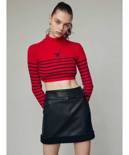 EMODA（エモダ）の「ハイネッククロップロゴニット（ニット/セーター・レディース・レッド/グレー/ブラック/アイボリー・FREE）」の13枚目の写真