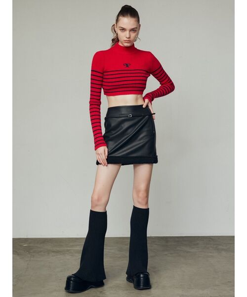 EMODA（エモダ）の「ハイネッククロップロゴニット（ニット/セーター・レディース・レッド/グレー/ブラック/アイボリー・FREE）」の16枚目の写真