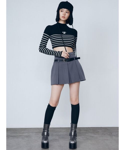 EMODA（エモダ）の「ハイネッククロップロゴニット（ニット/セーター・レディース・レッド/グレー/ブラック/アイボリー・FREE）」の22枚目の写真