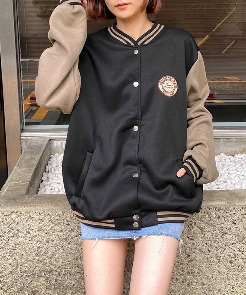 NANEA(ナネア)の「裏起毛 ワッペン付きスウェットスタジャン(スタジャン・レディース・ブラック/ブラウン・X-LARGE/XX-LARGE)」の9枚目の写真