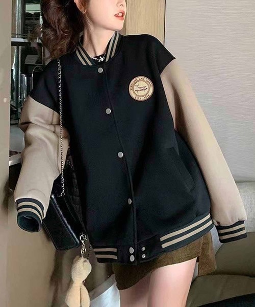 NANEA(ナネア)の「裏起毛 ワッペン付きスウェットスタジャン(スタジャン・レディース・ブラック/ブラウン・X-LARGE/XX-LARGE)」の21枚目の写真