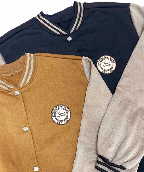 セール】裏起毛 ワッペン付きスウェットスタジャン（スタジャン