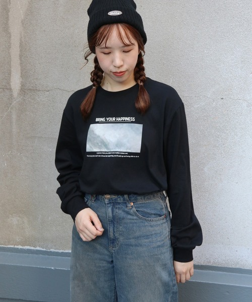 UNIT CHEST（ユニットチェスト）の「【UNIT CHEST】unique unisex T-shirt ニュアンスロゴロンT（Tシャツ/カットソー・レディース・ホワイト/ブラック・S/L/M）」の21枚目の写真