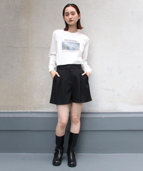 UNIT CHEST（ユニットチェスト）の「【UNIT CHEST】unique unisex T-shirt ニュアンスロゴロンT（Tシャツ/カットソー・レディース・ホワイト/ブラック・S/L/M）」の9枚目の写真