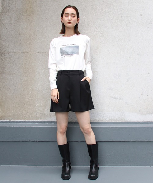 UNIT CHEST（ユニットチェスト）の「【UNIT CHEST】unique unisex T-shirt ニュアンスロゴロンT（Tシャツ/カットソー・レディース・ホワイト/ブラック・S/L/M）」の10枚目の写真