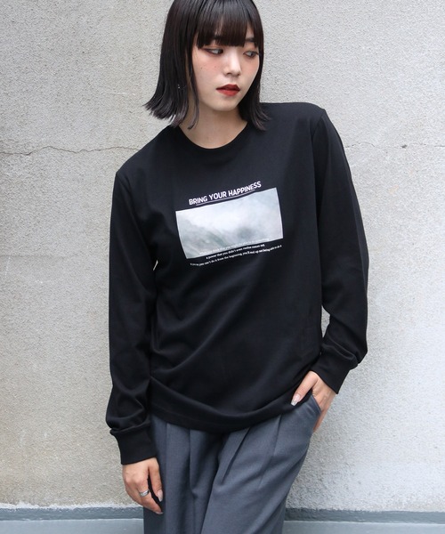 UNIT CHEST（ユニットチェスト）の「【UNIT CHEST】unique unisex T-shirt ニュアンスロゴロンT（Tシャツ/カットソー・レディース・ホワイト/ブラック・S/L/M）」の19枚目の写真