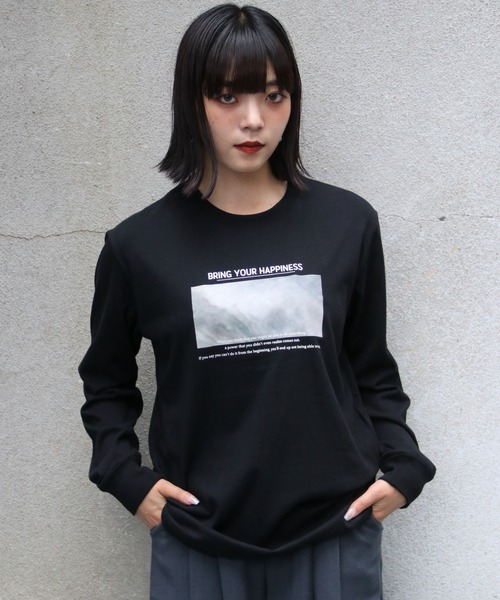 UNIT CHEST（ユニットチェスト）の「【UNIT CHEST】unique unisex T-shirt ニュアンスロゴロンT（Tシャツ/カットソー・レディース・ホワイト/ブラック・S/L/M）」の20枚目の写真