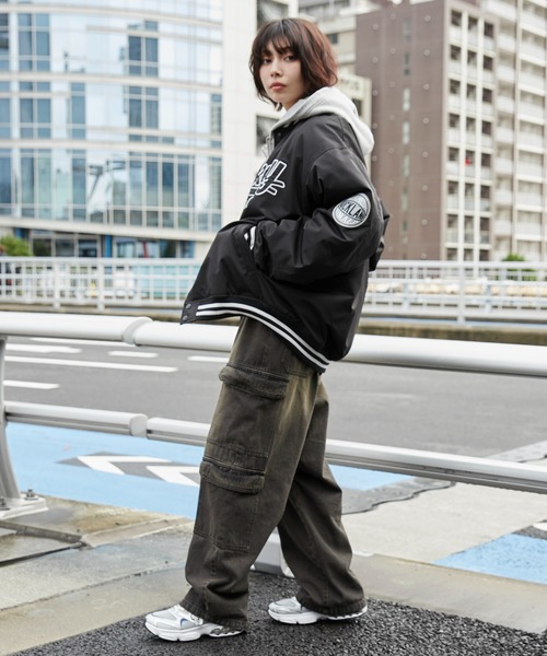 WEGO（ウィゴー）の「WEGO/パテッドワッペンスタジャン（スタジャン・メンズ・ホワイト/ネイビー/ブラック系その他/ブラック・MEDIUM/LARGE）」の13枚目の写真